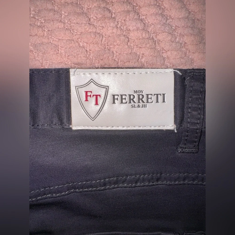 Moy Ferretti Men’s Black Pants 30x30 | Vintage Tailored | Heavy Stretch Fabric